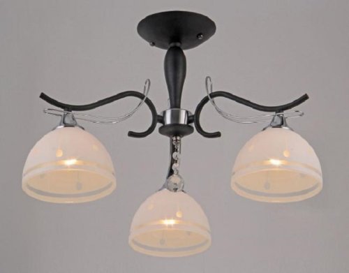 Люстра потолочная трехрожковая Мелодия Света Е27 220В Черный фото Люстра потолочная трехрожковая Мелодия Света Е27 220В Черный картинка